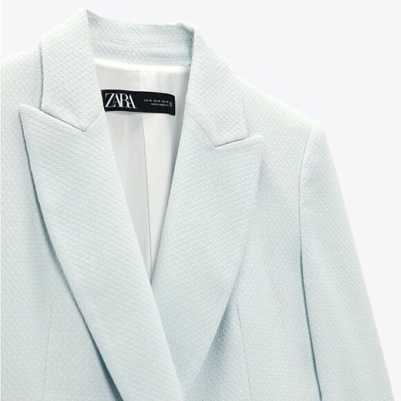 ZARA DOUBLE BREASTED LONG BLAZER - Picture 4 of 10